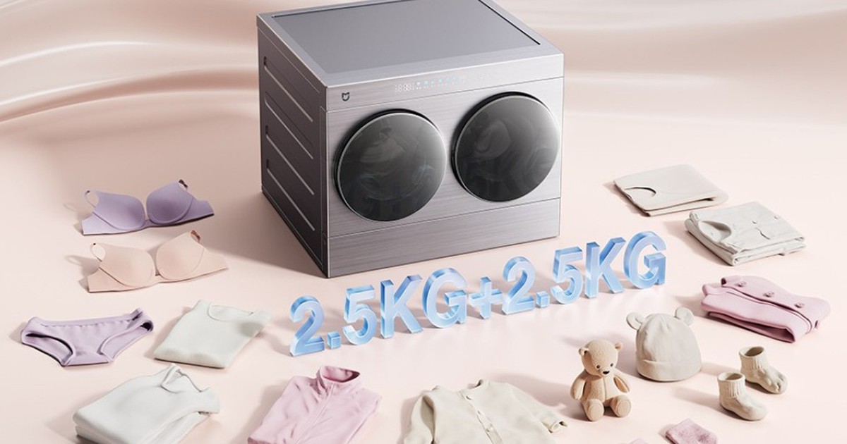 Xiaomi bất ngờ tung máy giặt sấy mini hai lồng độc lập giải quyết bài toán giặt đồ riêng biệt